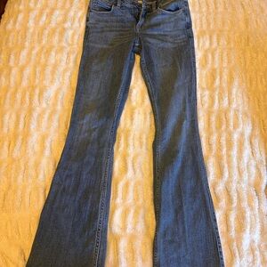 Blue Flare Wide Leg Jeans with Classic Denim Wash